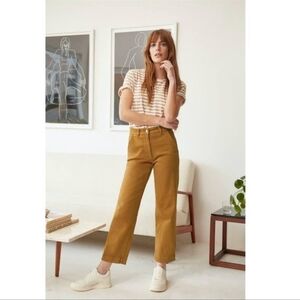 Everlane Cropped Straight Short Pant in Golden Brown